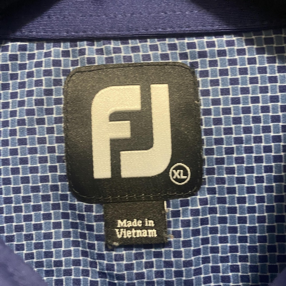 FootJoy Polo Shirt Mens XL Blue Geometric‎ Golf Performance Stretch Athletic - Picture 2 of 9